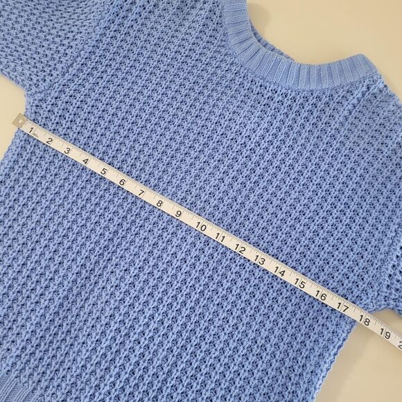 POPSUGAR Button Back Blue Crewneck Sweater - Picture 5 of 14